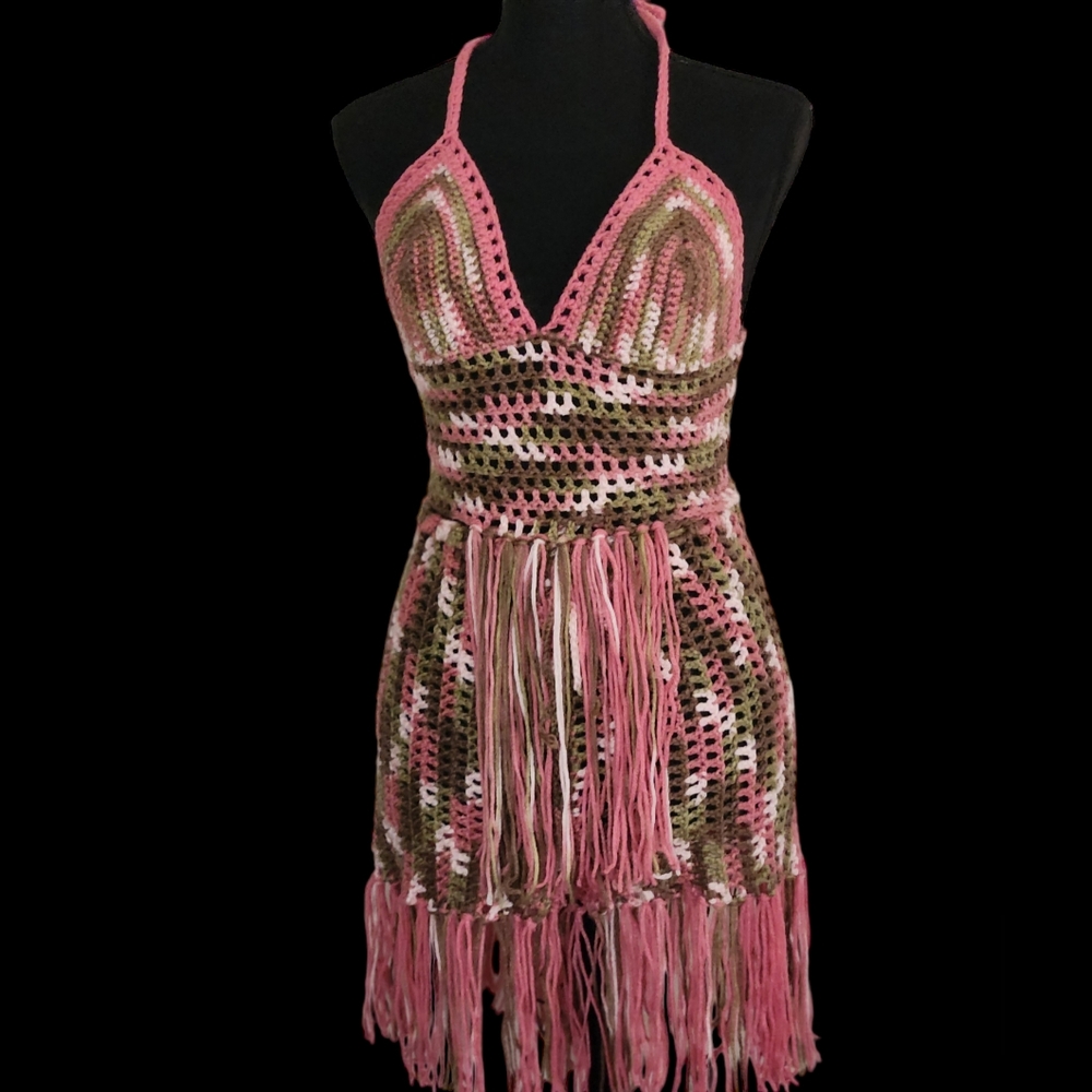 Crochet Fringed Short Set